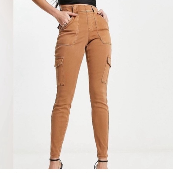 SPANX Pants - SPANX Women's Stretch Twill Ankle Cargo Pants Honey Glow Size S NWT